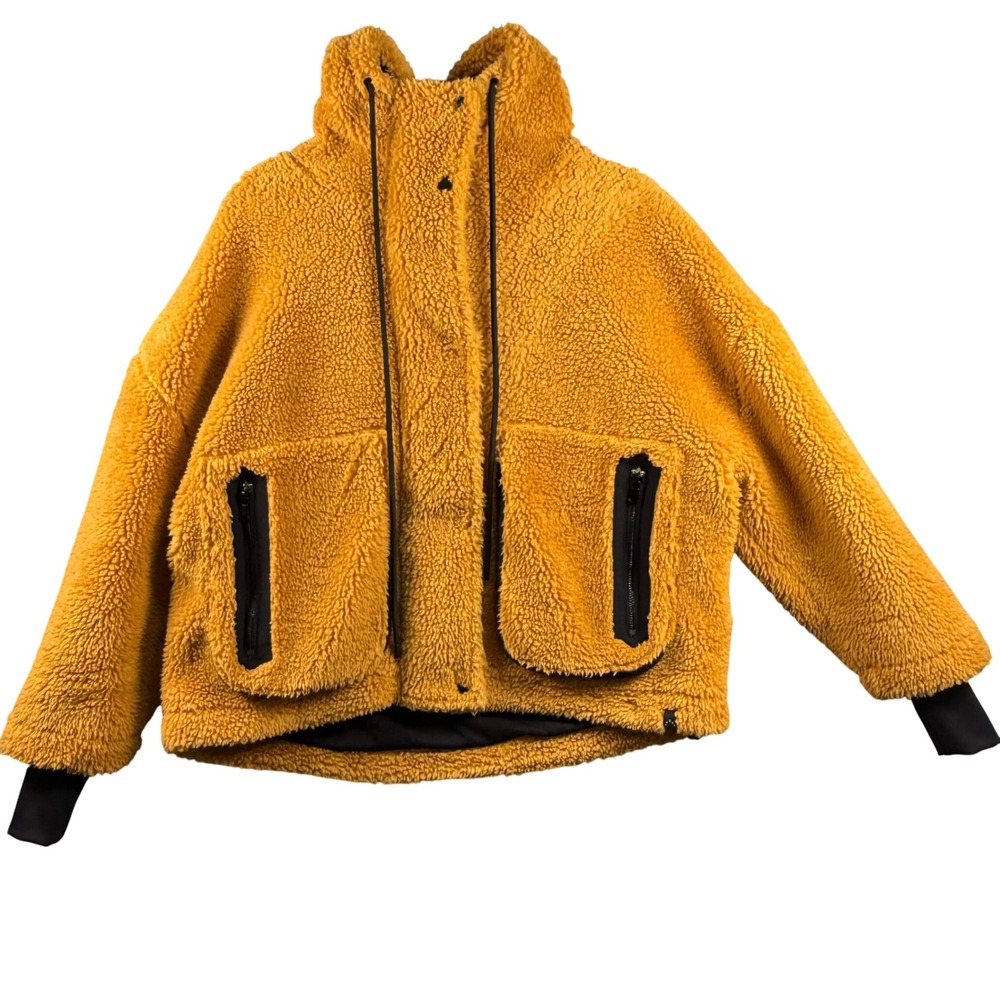 Varley XS Montalvo Sherpa Jacket Buckthorn Oversized Mustard Yellow VAR00458